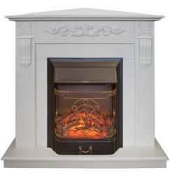 Каминокомплект RealFlame Dominica Corner STD/EUG WT с очагом Majestic Lux Black S
